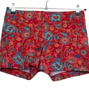 LOFT Red High Waist Floral Print
Zip Up Shorts Size 2